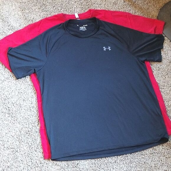 Two Men's Size XL Short Sleeve Under Armour and Iron Savvy Tee Shirt Tops - Picture 1 of 7